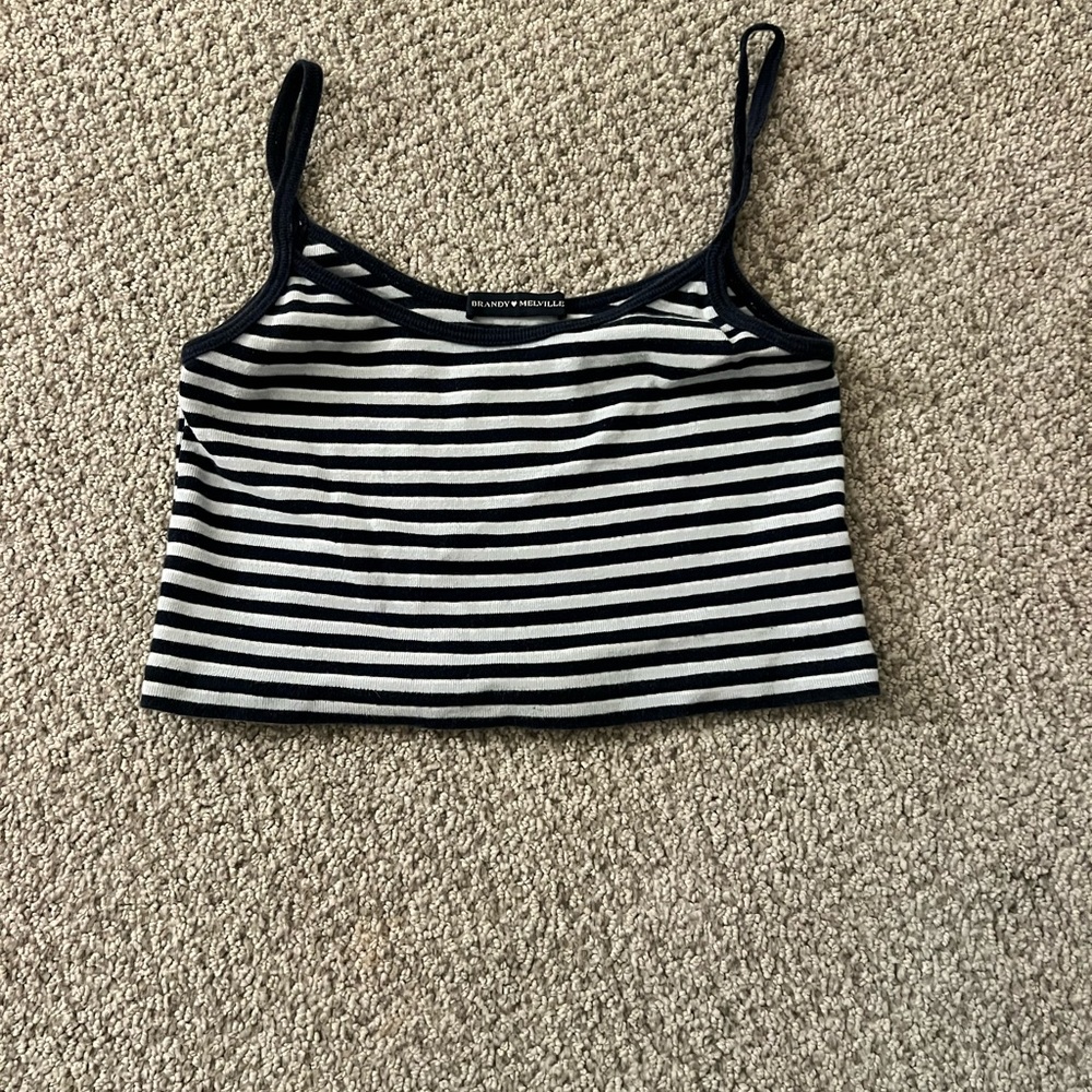 Brandy Melville Blue Striped Tank Top